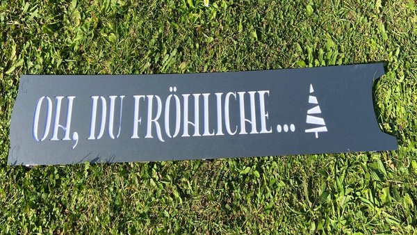 Frontmotiv "Oh, Du Fröhliche..." mit Weihnachtsbaum für Wechselsäule